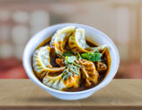 Chicken soup momo (dumplings)