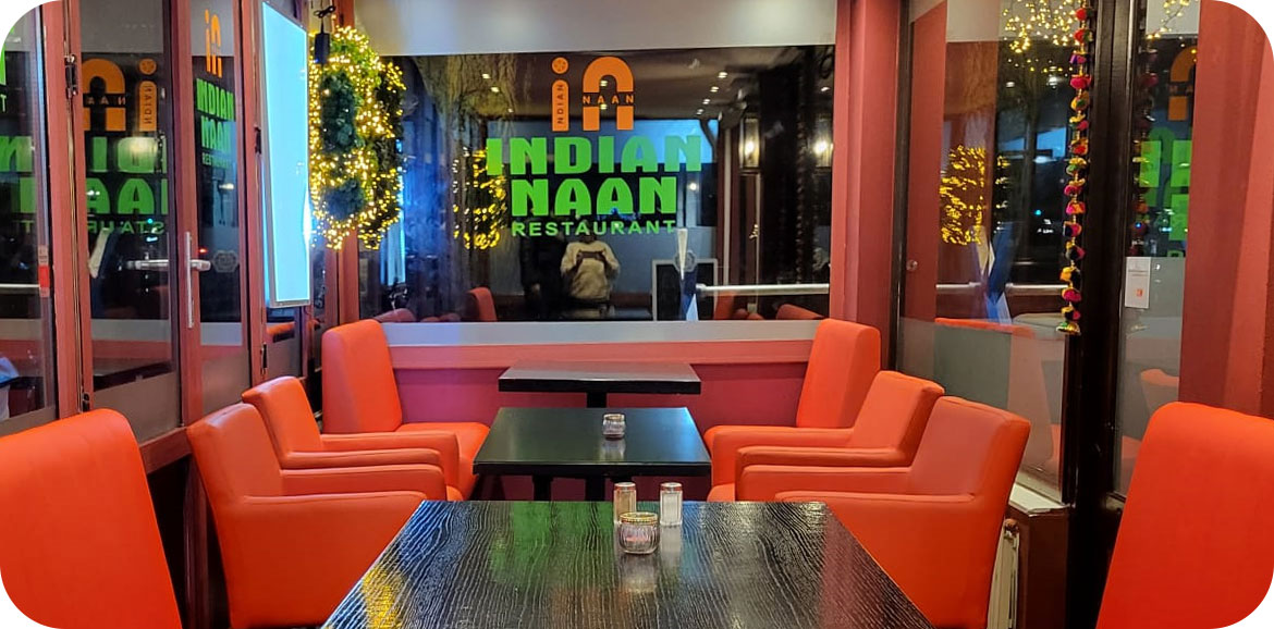 Interieur van Indian Naan Restaurant