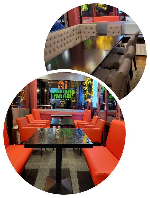 Interieur van het Indian Naan Restaurant
